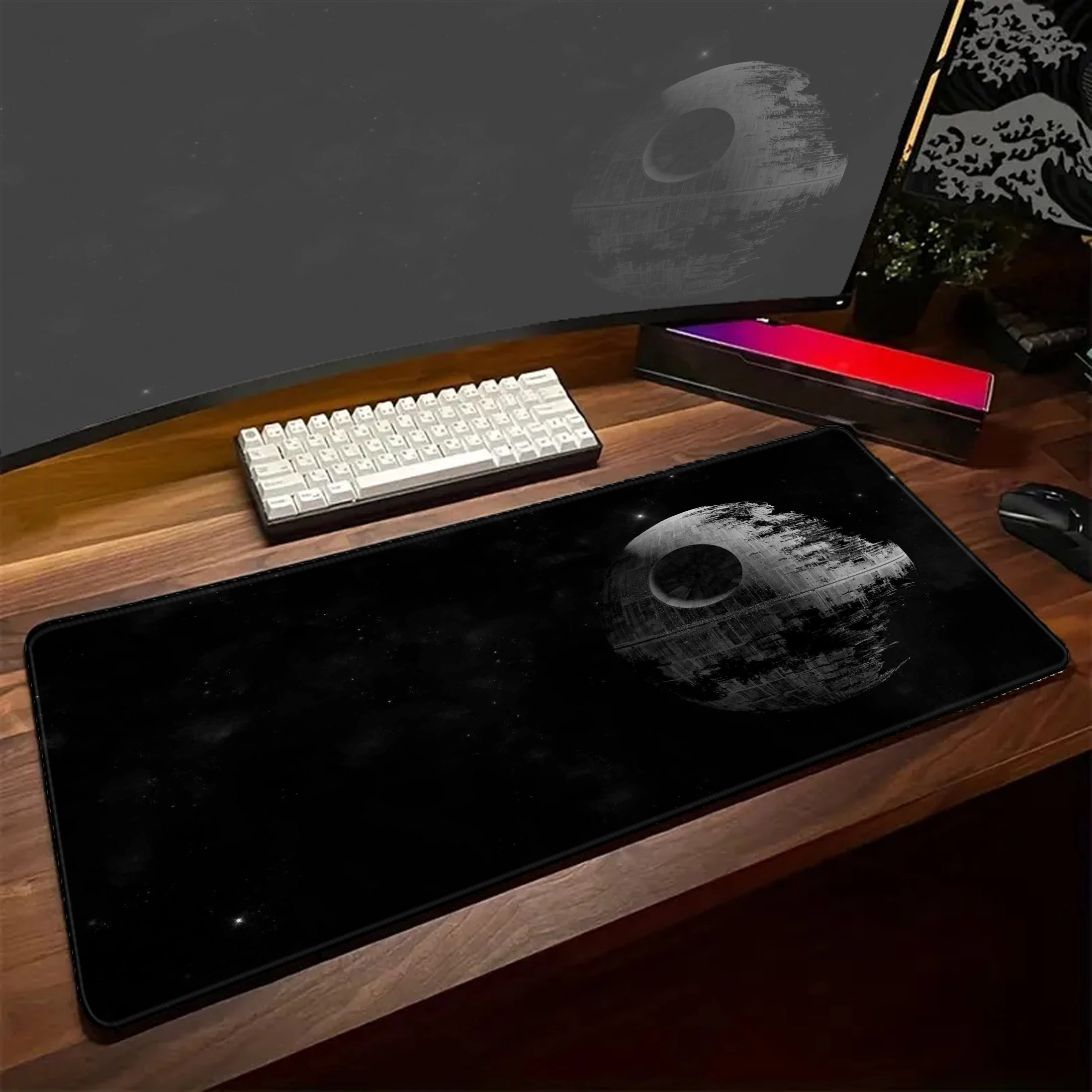 Large Black and White Mouse Pad Gamer Mousepad Locking Edge Mouse Mat Office Rubber Table Pads Keyboard Mats 80x30cm Desk Mat