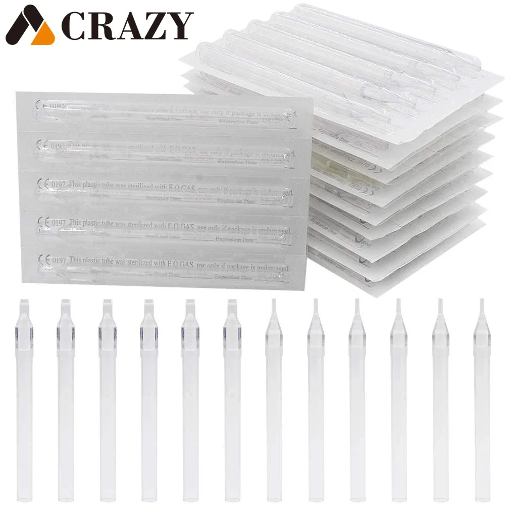

50PCS Disposable Long Tattoo Nozzle Tips Plastic Sterilized Disposable Tattoo Tips Tube for Tattoo Machine Needles Supply RT FT