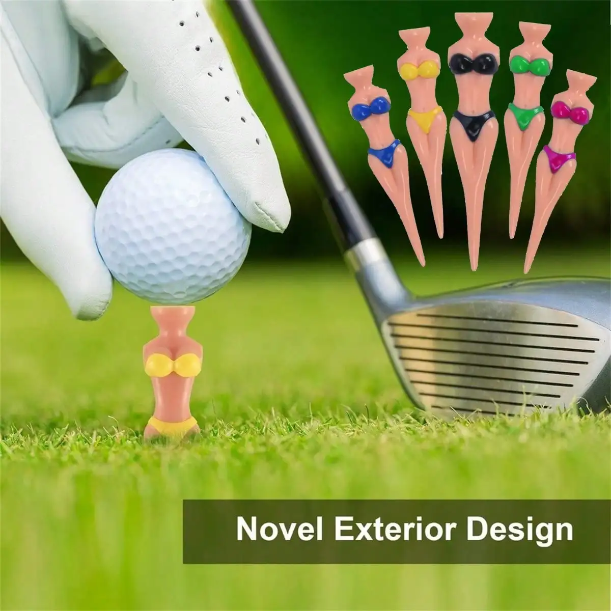 

1pc Novelty Bikini Lady Golf Tees Plastic Humorous Golf Ball Stand Tees For Golf Course Training Accessories
