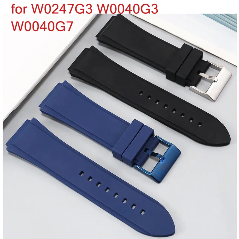 Pulseira de silicone para guess w0247g3 w0040g3 w0040g7 interface convexa esporte à prova dwaterproof água 22mm masculino borracha substituir pulseira relógio banda