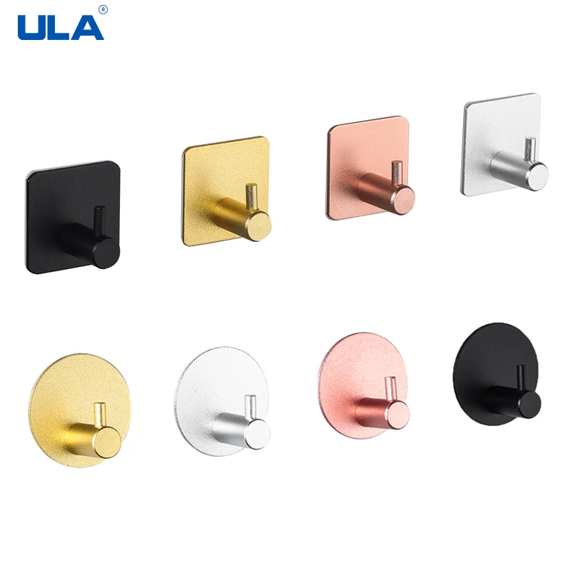 ULA Multi-purpose Wall Hook Door Hook Key Rack Kitchen Bathroom Towel Robe Hanger Hook Aluminum Hanger Towel Clothes Robe Rack