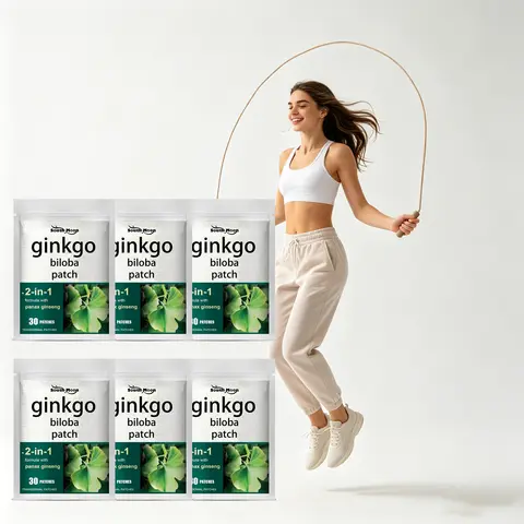 Ginkgo Biloba 2-in-1 Transdermal Patches with Panax Ginseng 2Pcs 4Pcs 6Pcs Optional Skin Stickers for Daily Body Care