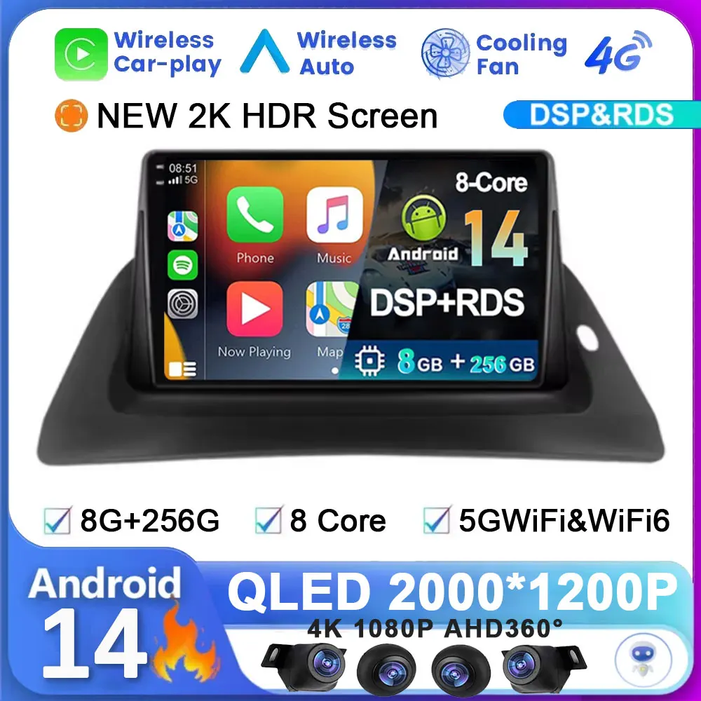 

Android 14 For Renault Kangoo 2008 2009 2012 2013 2015-2018 Car Radio Wireless Carplay Multimedia Player GPS Navigation Auto DSP