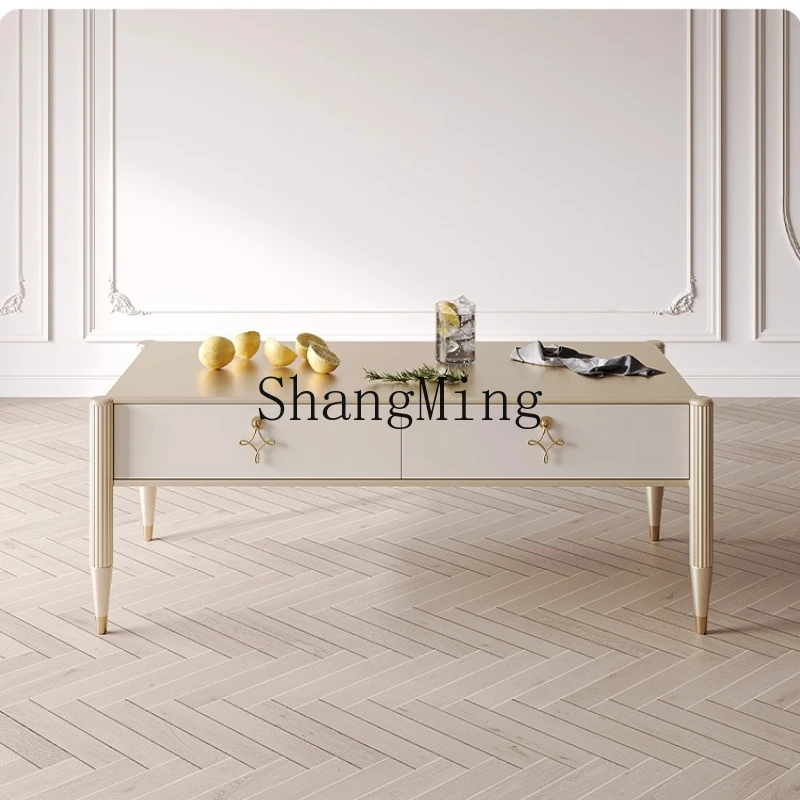 

SM small apartment living room home coffee table new high-end balcony special high-end solid wood tea table