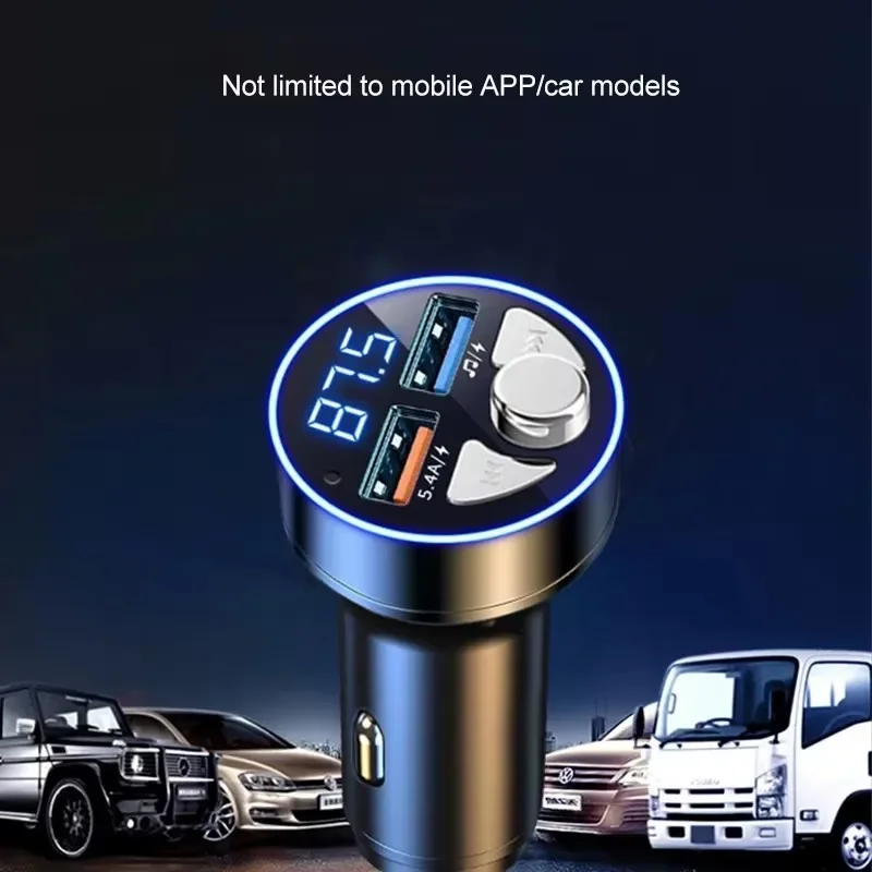 PD Charger Car Bluetooth HF Cigarette Lighter Transmitter Supreme Edition 5.4A Fast Charging MP3 Player For iPhone 16-12 Pro Max