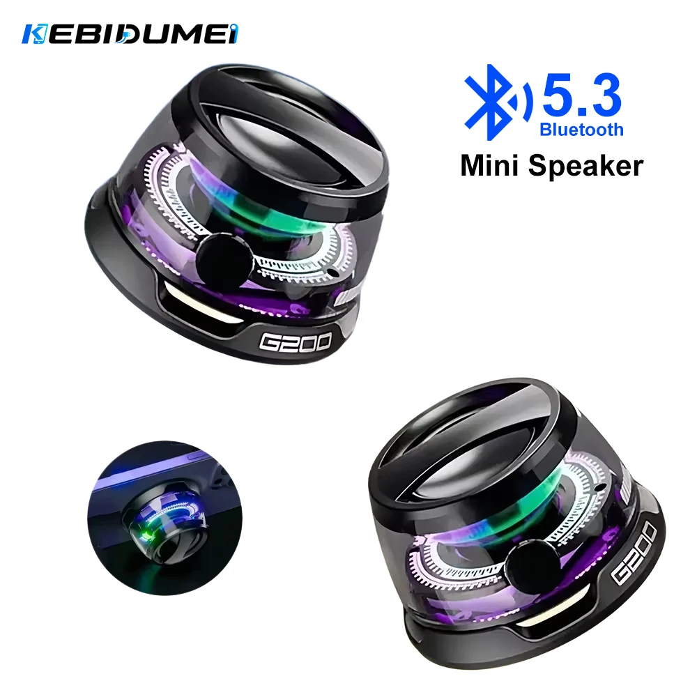KEBIDUMEI Bluetooth 5.3 Speaker Mini Speaker Portable Magnetic Speaker Multifunctional RGB Colorful Speaker for PC Macbook