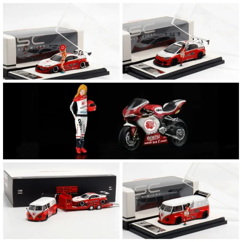 BSC 1:64 Honda Toyota Volkswagen T1 bread trailer light modification die casting alloy car model collectibles desktop ornaments.
