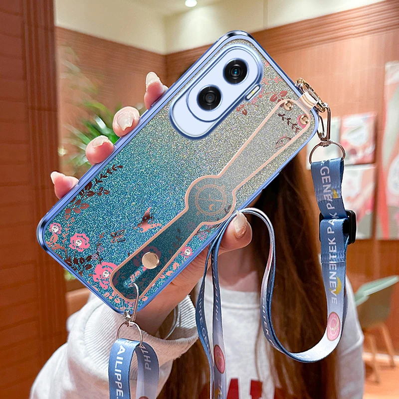 Crossbody chapeamento flor titular do telefone caso para huawei, nova 11, 10, SE, 9, 8, 7, honra 90, lite, 80, 70, 60, 50, X9A, X50, p60, P50, P40 Lite, P30