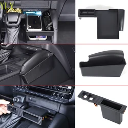 For Toyota Land Cruiser Prado 250 LC250 2024+ ABS Black Car Center Control Gear Storage Box Mobile Phone Tray Car Accessories