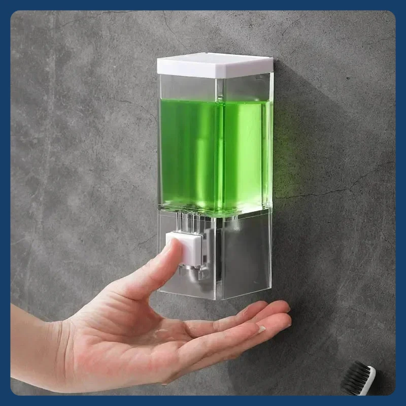 

Непробивающий ручной дозатор мыла, настенный подвесной бесследный дозатор для дезинфицирующей пасты, прозрачный дозатор мыла для ванной комнаты
