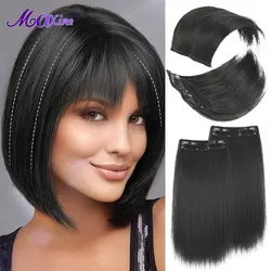 Extensiones de cabello humano con Clip para mujer, piezas de cabello corto de una pieza, agregar volumen de cabello, longitud, horquilla Invisible, cabello Remy Real