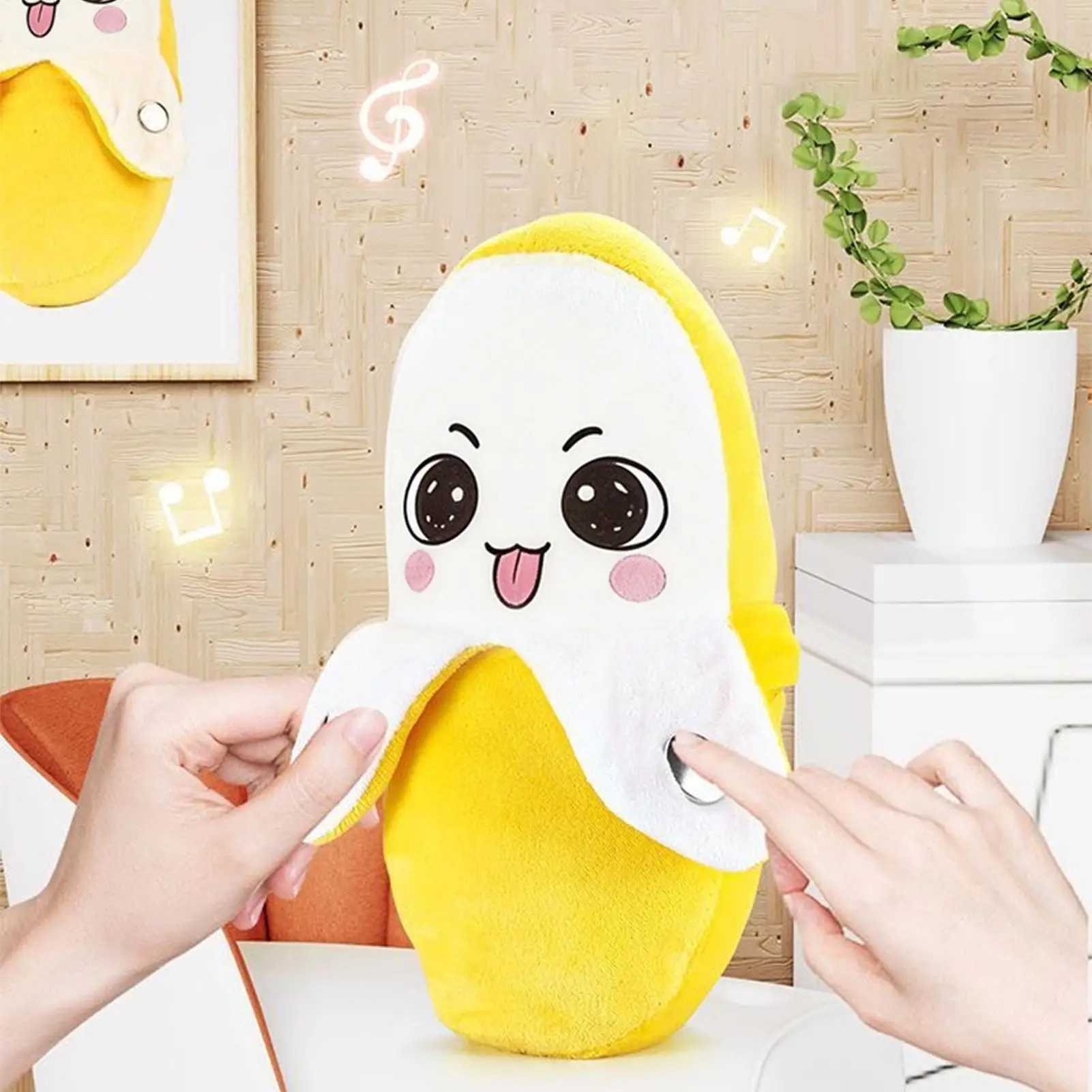 creative Banana Pillow human-sensing banana metronome plush toy parent-child interactive Banana Toy Birthday gifts for kids