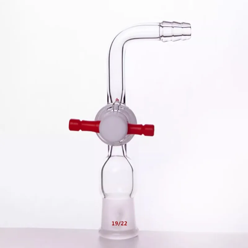 High borosilicate glass joint 90° PTFE door internal grinding joint 14/19/24/29 air extraction joint valve elbow