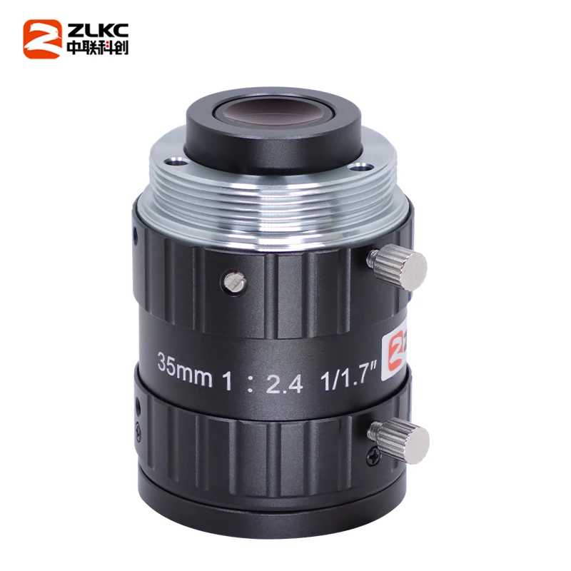 ZLKC FA عدسة ماكرو عالية الدقة ، أجزاء الدوائر التلفزيونية المغلقة للكاميرا جبل C ، آلة الرؤية المنخفضة ، F2.4 ، 35 مللي متر ، 12MP ، 1.7"