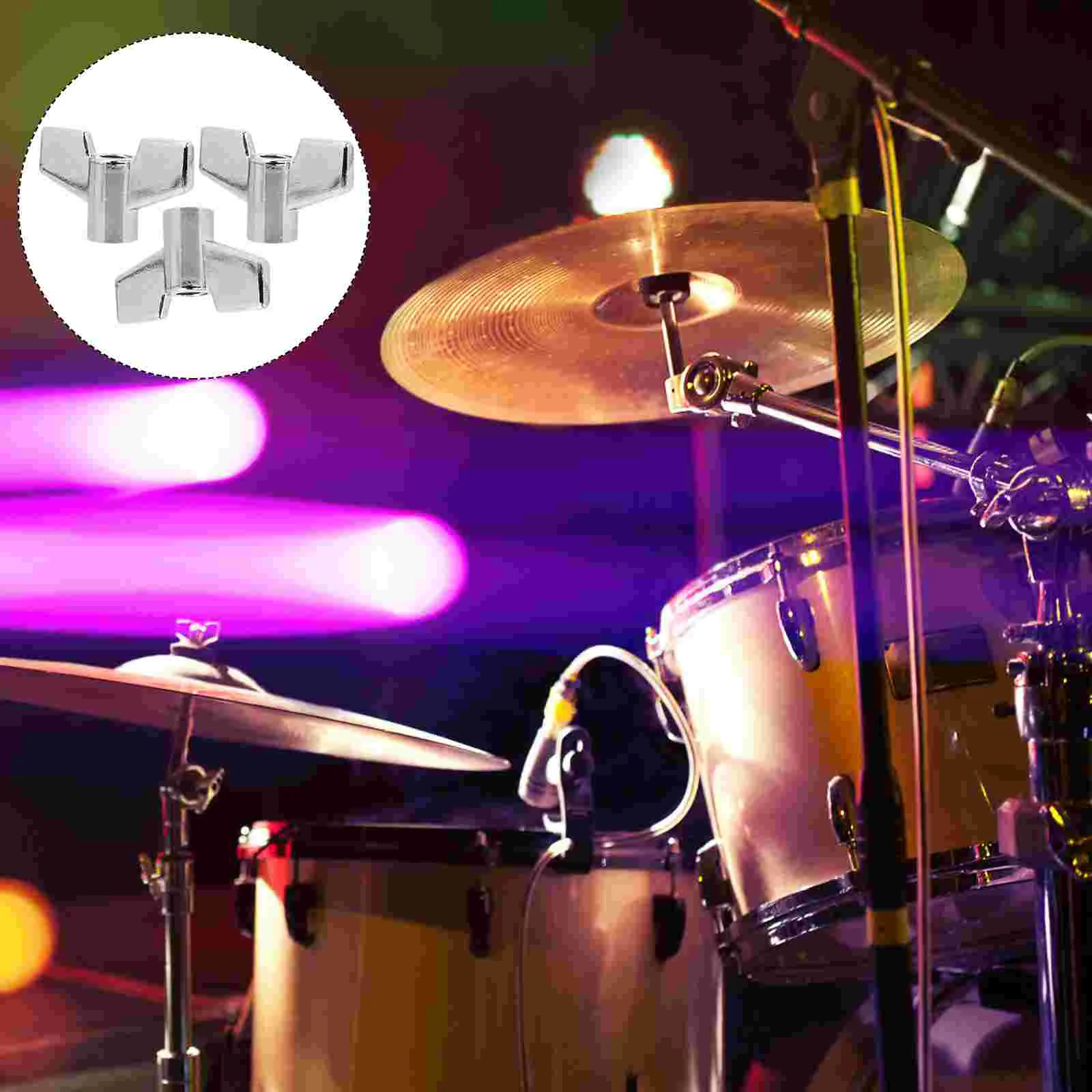 

3Pcs Drum Cymbal Nuts Lightweight Alloy Material Percussion Instrument Parts Cymbal Repairing Tool Wing Nuts for Beginner