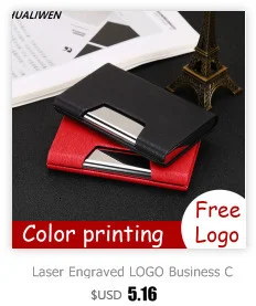 Luxus Brieftasche PU Leder Business ID Kreditkarte Halter Für Frauen Männer Mode Marke Metall Aluminium Karte Fall – Detail 4