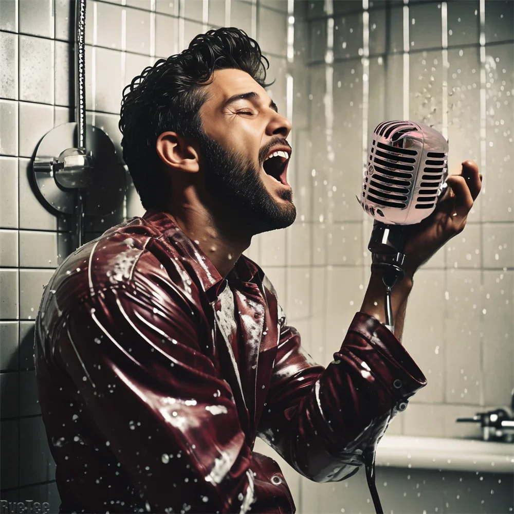 Funny Shower Head para homens e mulheres, forma do microfone, acessórios do banheiro, presente