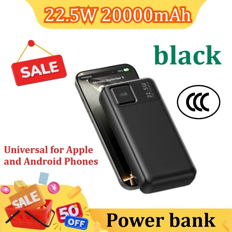 

20000mAh Power Bank Portable External Battery 22.5W Fast Charging Portable Charger for IPhone for Xiaomi for Redmi