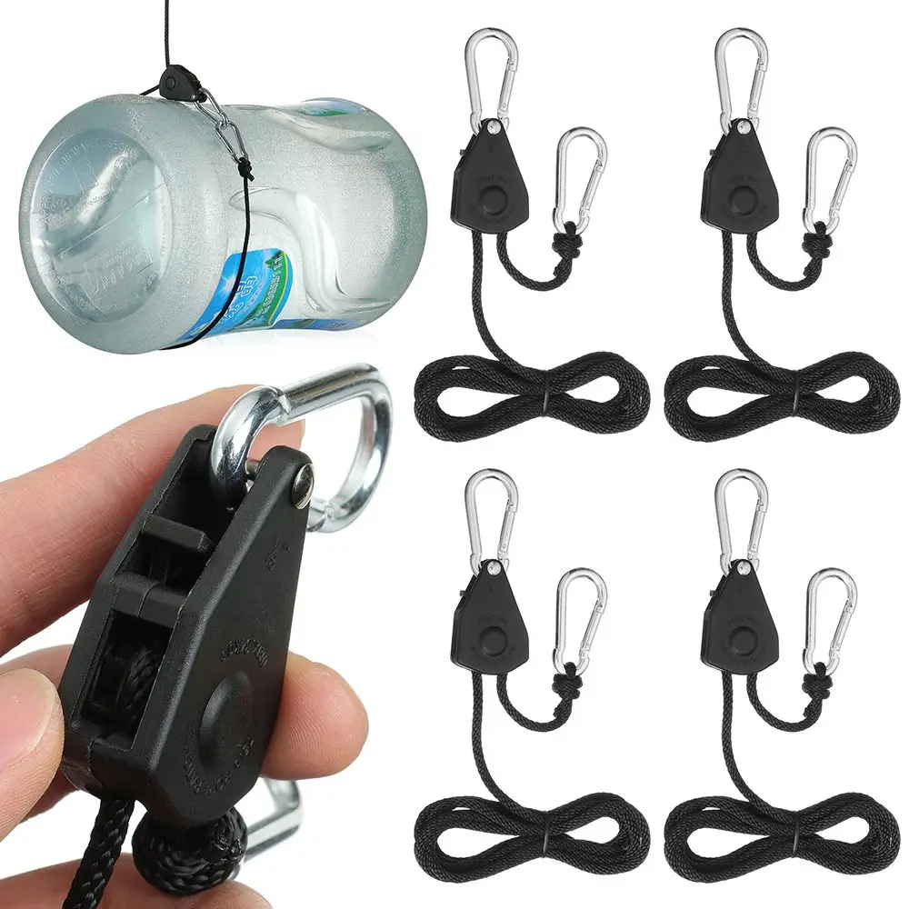 1/2/4pcs Accessories Adjustable Rope Hanger Inch Heavy Duty Lamp lanyard Pulley Ratchets Tie Down Strap Rope Lock