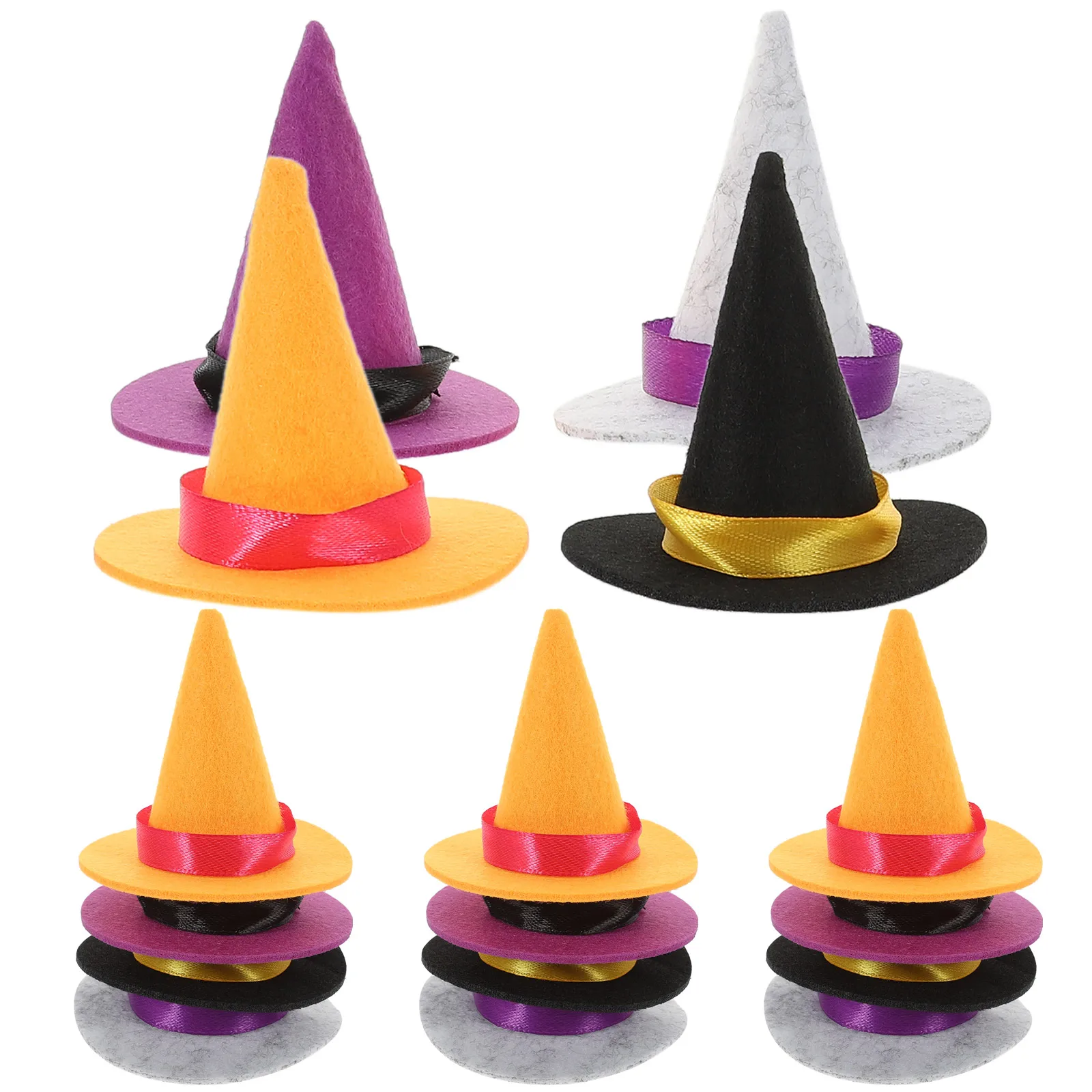 

20 Pcs Witch Hat Tiny Miniature Party Hats Baby Small Halloween Decorations Felt