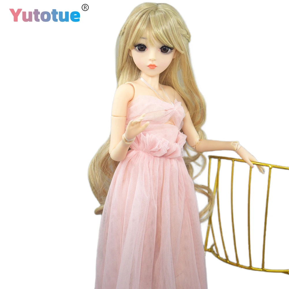 

YUTOTUE 1/3 BJD Doll Toy 24 inch Pretty Girl Doll with Removable Dress Shoes Curly Wigs Lifelike BJD Doll