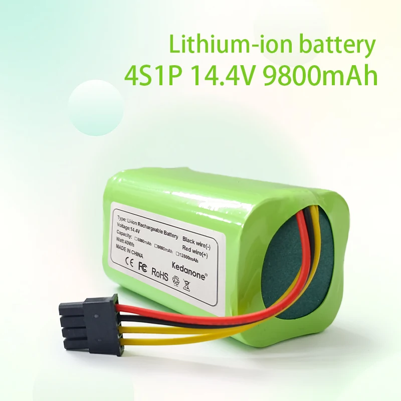 

for Cecotec Conga 1290 1390 1490 1590 Robot Cleaner Li-ion Rechargeable Battery,18650 4S1P 14.4V 9800mAh Lithium Ion Battery