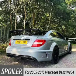 For 2005-2015 Mercedes Benz W204 C180 C200 C260 C300 C63 AMG Real Carbon Fibe Rear Trunk Lid Boot Spoiler Wings Car Accessories