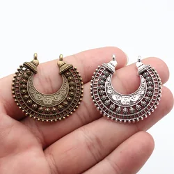 WYSIWYG 2pcs Jewelry Findings Handmade Craft Earring Pendant Charms Antique Silver Color Antique Bronze Color 39x40mm