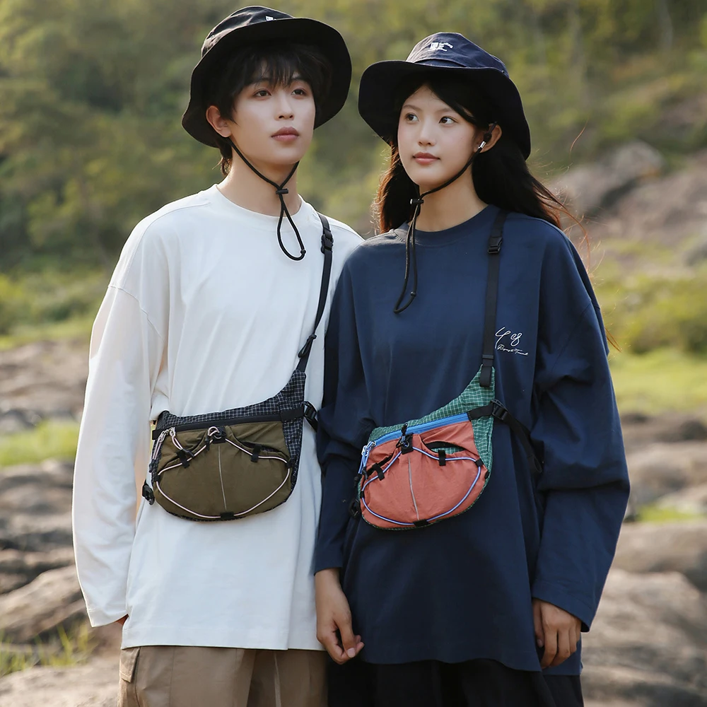 Kids Shoulder Bag Color Blocked Grid Girls Chest Bag 4 Colors Minimalist Boys Casual Bag Children Crossbody Bag view 2