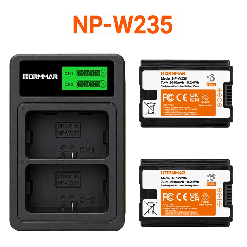 NP-W235 Battery 2600mAh 7.4V Rechargeable Li-ion Battery for Fujifilm X-T5 X-T4 X-H2 X-H2S X-S20