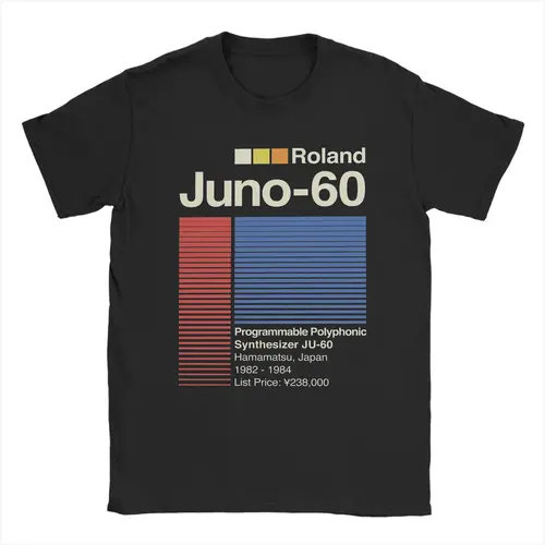 Camiseta Juno 60 Horizontal Roland, camisetas de ocio de verano para hombre, camisetas de algodón con cuello redondo 4XL 5XL 6XL, ropa Vintage de manga corta