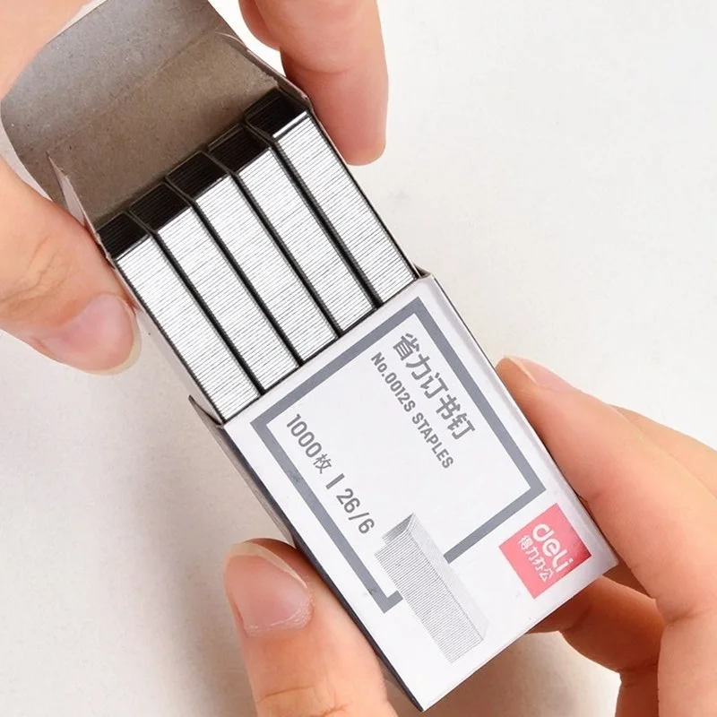 1000pcs/Box Deli 26/6 Labor-Saving Staples Binding 25 Sheets Stapler School Office Supply Student Stationery Business Tool