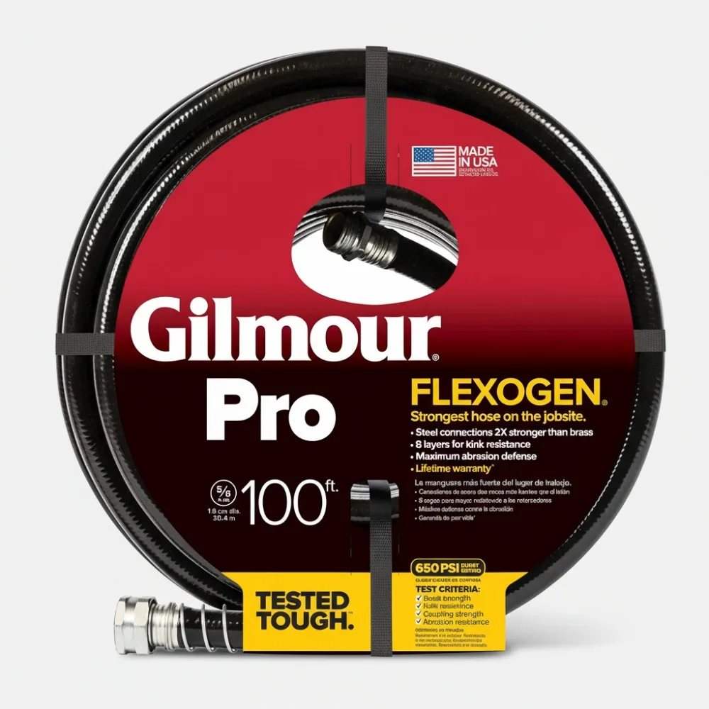 

Heavy Duty 100ft Flexible Garden Hose - Kink Resistant Water Hose for Lawn Sprinklers & Vegetable Gardens