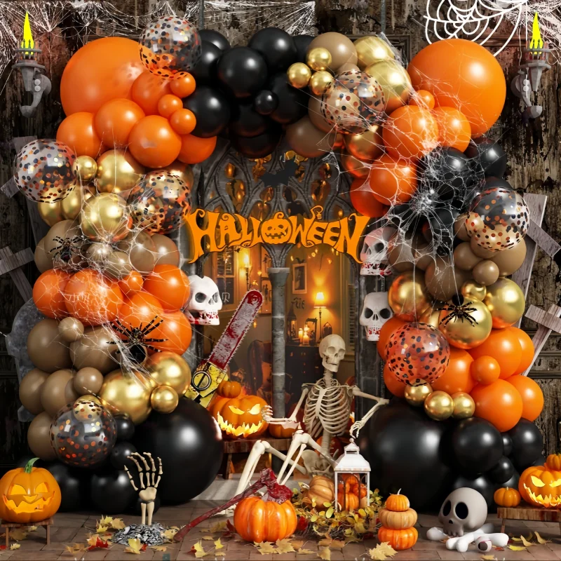 

Spot New Coolhalloween Decoration Balloons 30pcs Sequined Metal Halloween Decoration Set Vacuum Balloons Holiday Decoration Gift