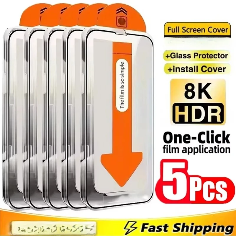 

1-5PCS 9H Dust Free Tempered Glass Protector for Xiaomi Redmi 15 15C 14C 13C Note 15 14 13 Pro 12 11 10 9 8 7 12C 10C A3 Screen