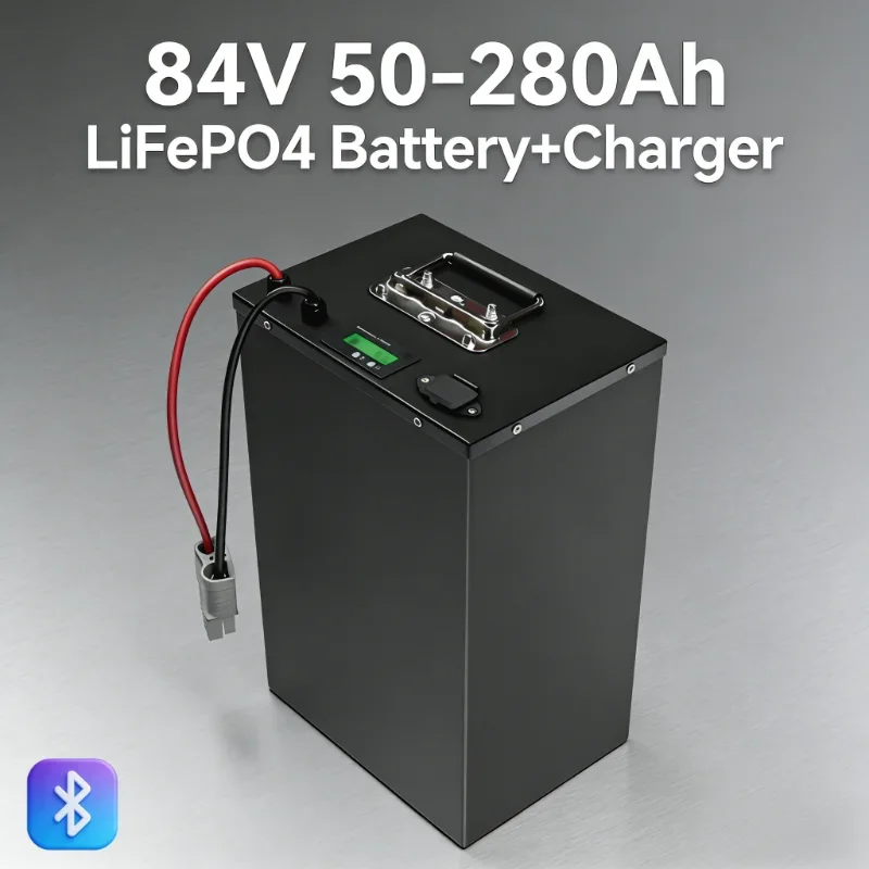 84V LiFePO4 Battery (50-280Ah, 8-12KW) | Fast Charger & BMS Included, Long-Life Design for EV Motorcycles.