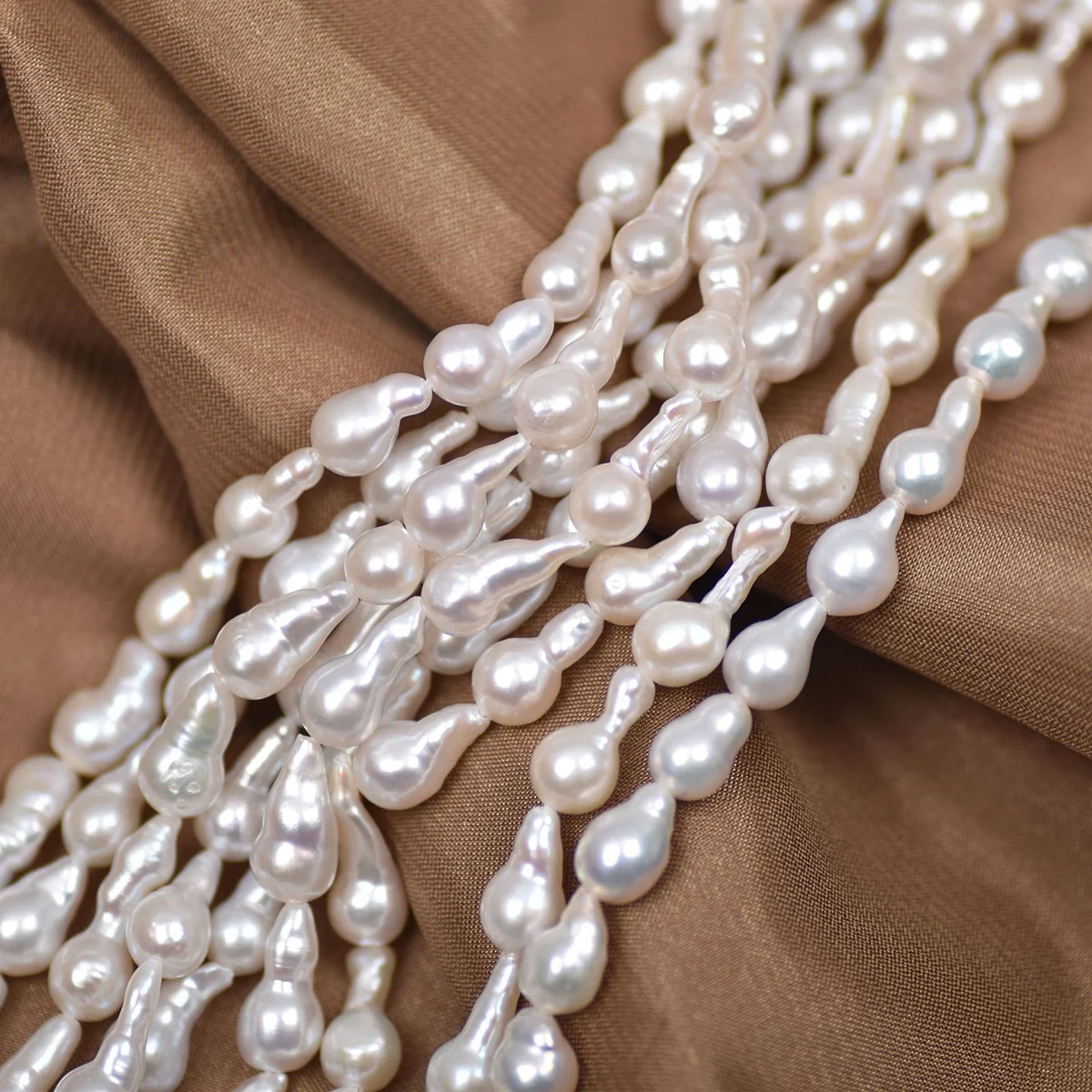 Natural Pearl Baroque Shaped Irregular Round Cross Button Beads for Making DIY Charm Jewelry Necklace Bracelet Earring Gift