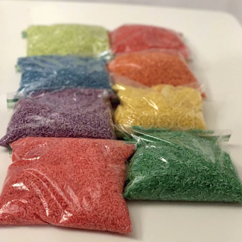 Remplisseur de riz sensoriel, 500g, couleurs arc-en-ciel, choisissez votre couleur, Montessori Waldorf, jouet de simulation, cadeau