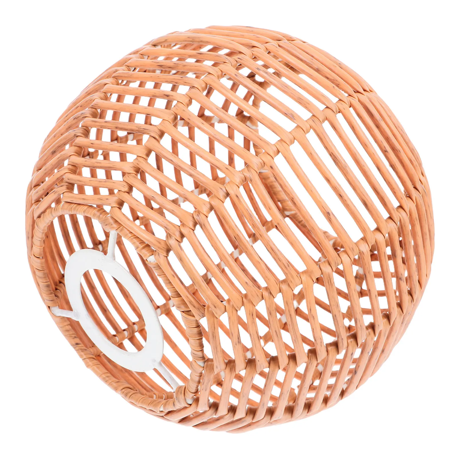 Retro Woven Pendant Light Shade Faux Rattan Lampshade Decorative Boho Ceiling Light Cover for Living Room Bedroom Dining Cafe