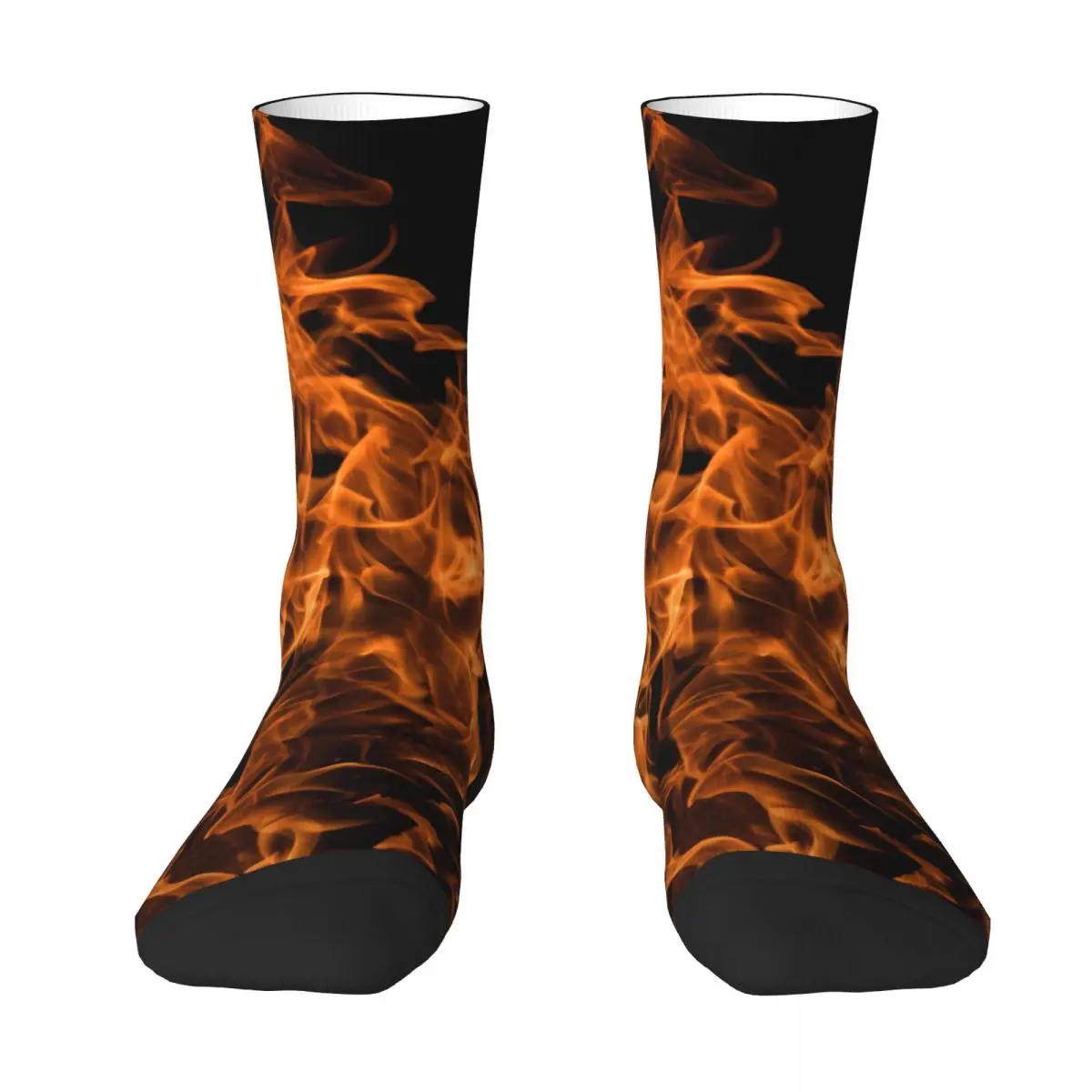 Fire Flames Socks Abstract Trendy Retro Stockings Girls Breathable Outdoor Sports Socks Autumn Design Anti Slip Socks