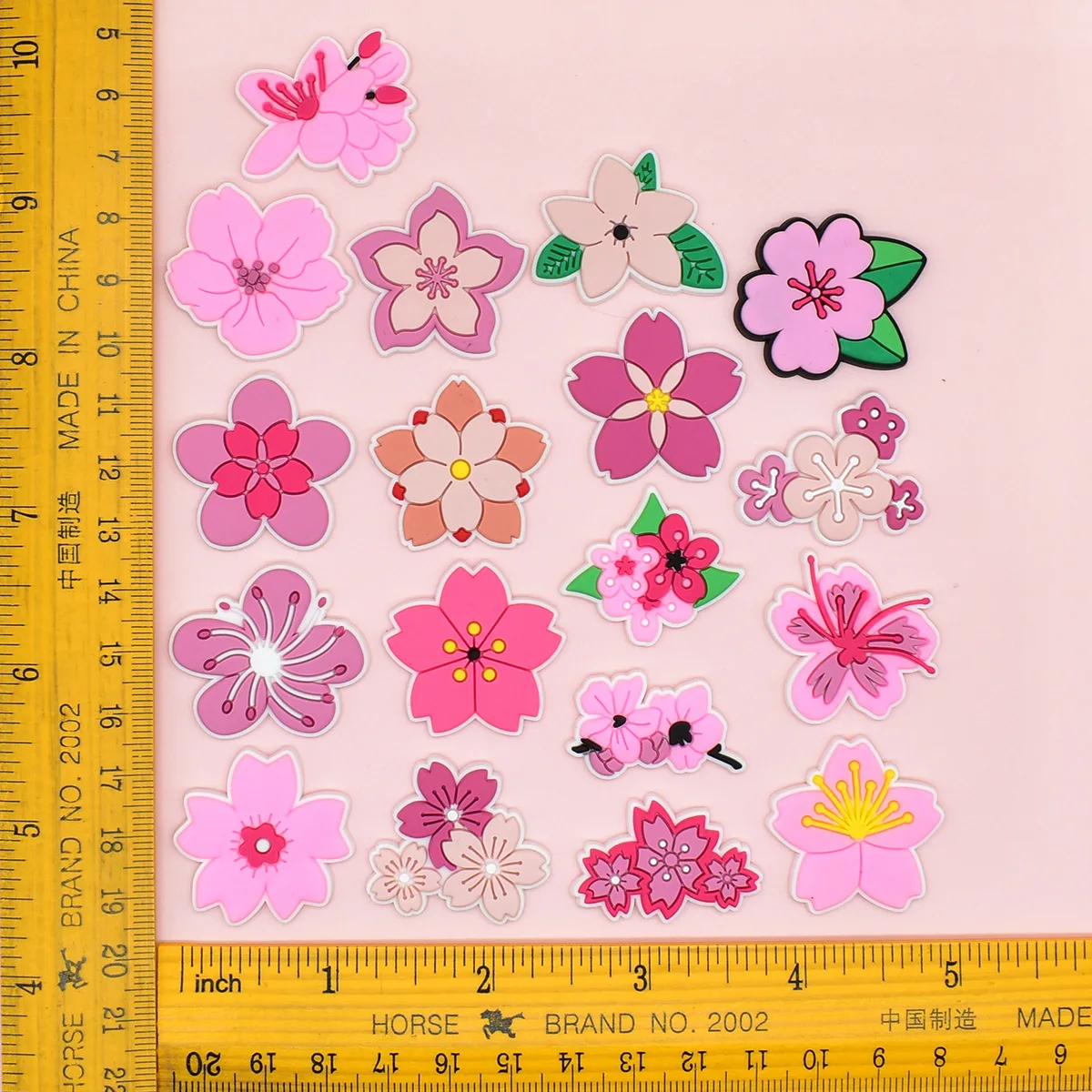 Cute Pink Flower Shoe Charms for Crocs Pin Accessories Decoration Bracelet Wristband PVC Pin Women Party Gift image 2
