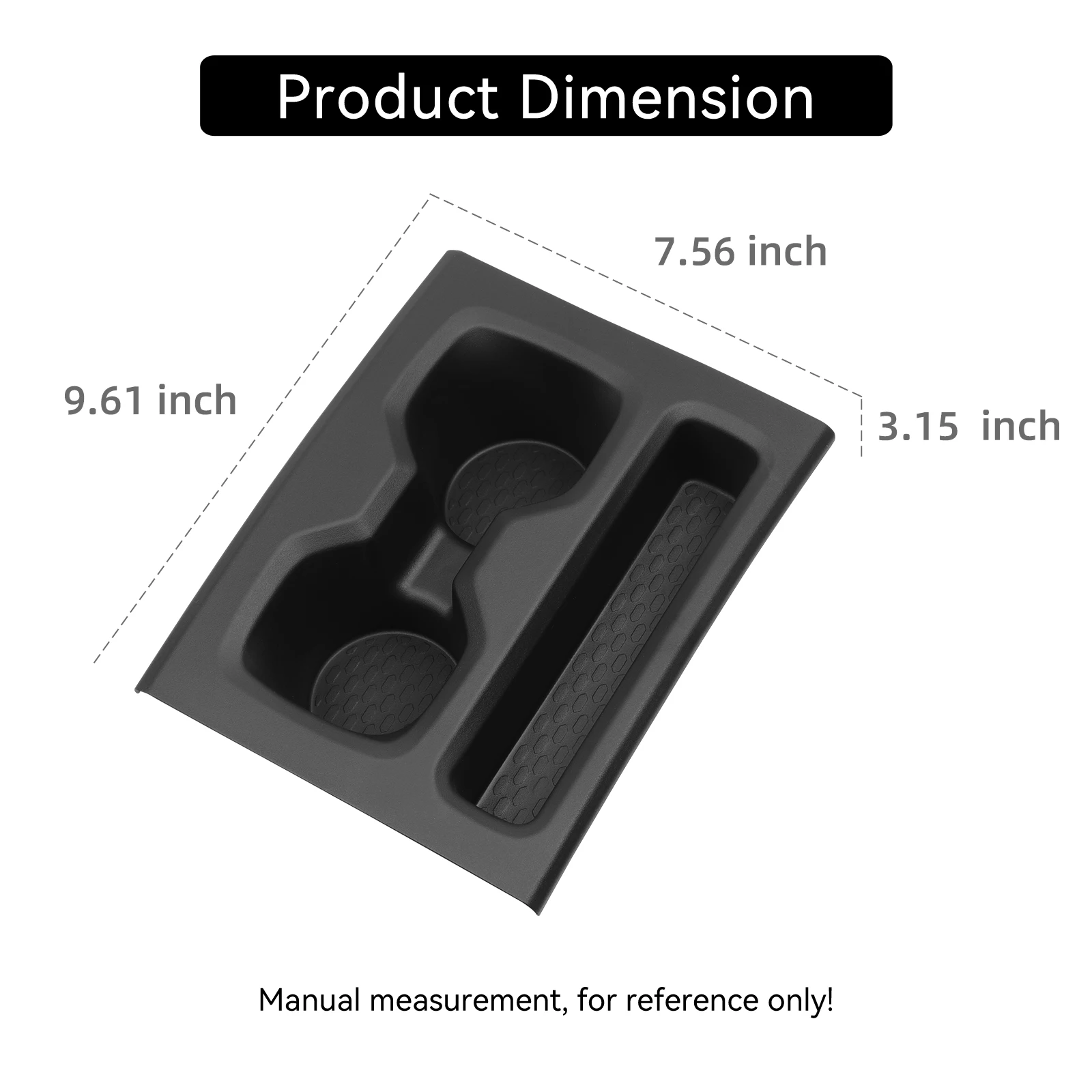 Smabee for Chevrolet Chevy Silverado EV (WT Version ) 2025 2026 TPE Center Cup Holder Insert Cup Liner Car Accessories Black