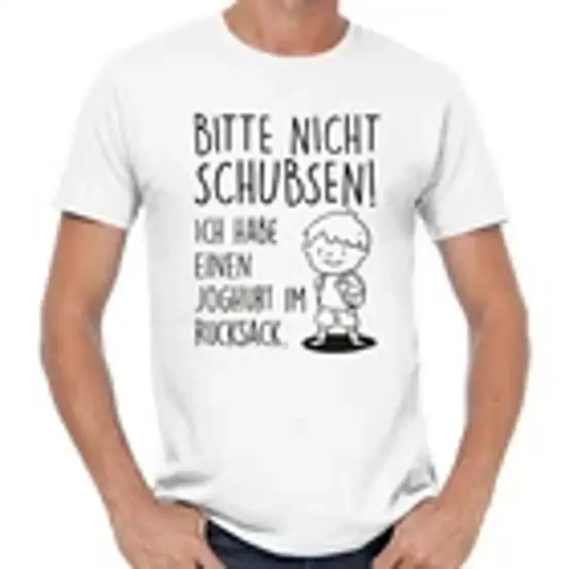 Please Don t Push I Have a Backpack Yogurt Fun T shirt