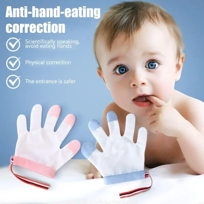 Baby Chew Resistant Mittens Stop Hand Sucking Breathable Protective Gear Easy On Design for Newborns Infant A2UB