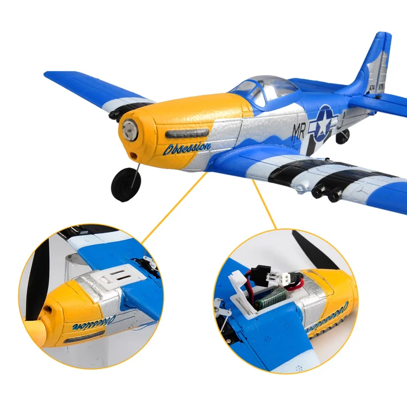 Remote Control P51D Airplane One-key Aerobatic 2.4G 4-Ch Plane Mustang Aircraft EPP 400mm W/Xpilot Stabilization System