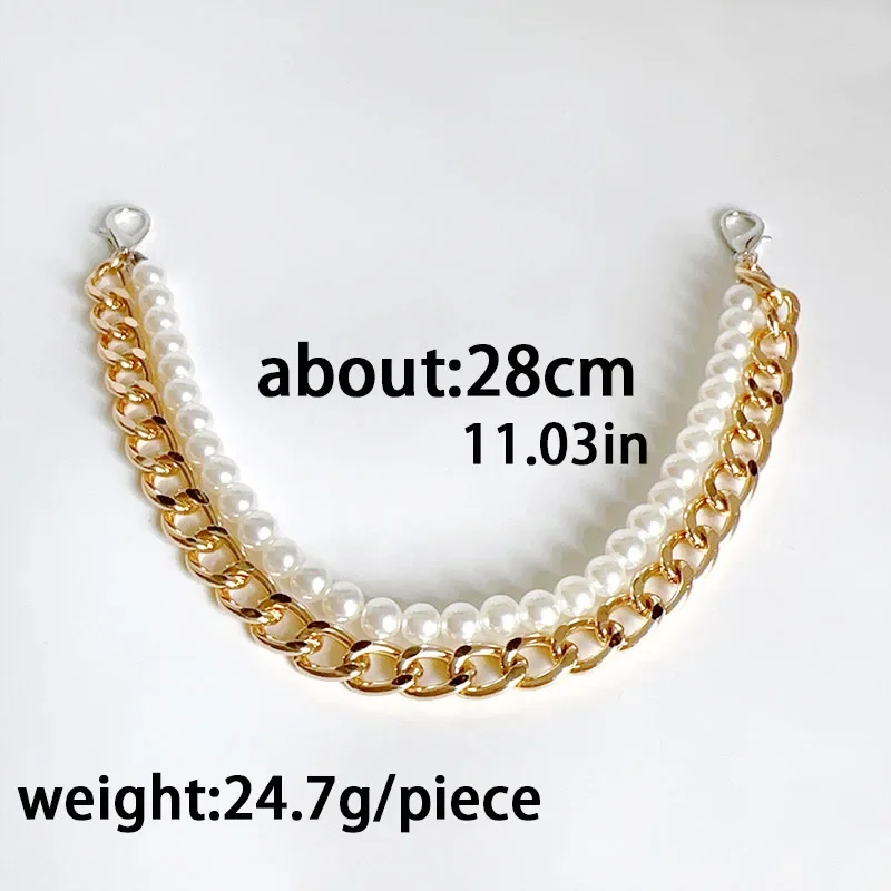 2pcs Multifunction Artificial Pearl Metal Shoe Chain Detachable Adjustable Versatile Double Layer Luggage Shoe Boots Accessories