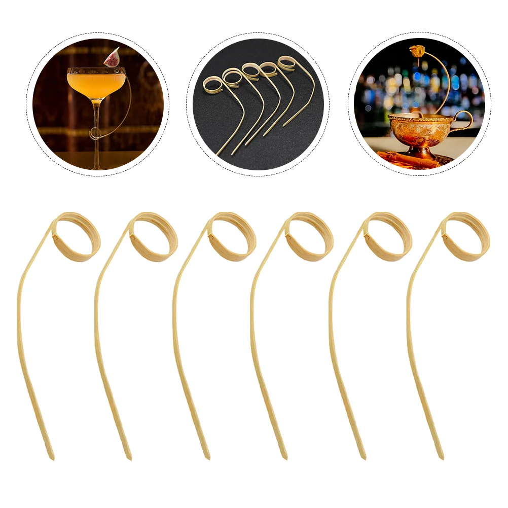 50 PCS Disposable Cocktail Sign Decor Toppers Para Comida Bamboo Fruit Skewers Drink Stick