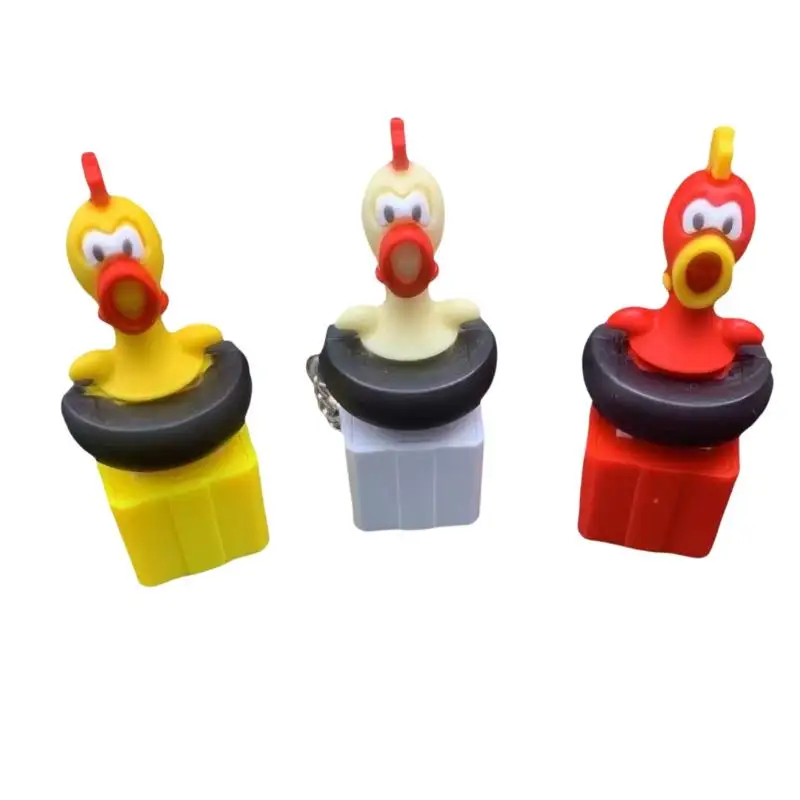Funny Screaming Chicken Finger Button Clicker Decompression Toys Keychain With Sound & Lights Stress Relief Toy Bag Pendant Gift