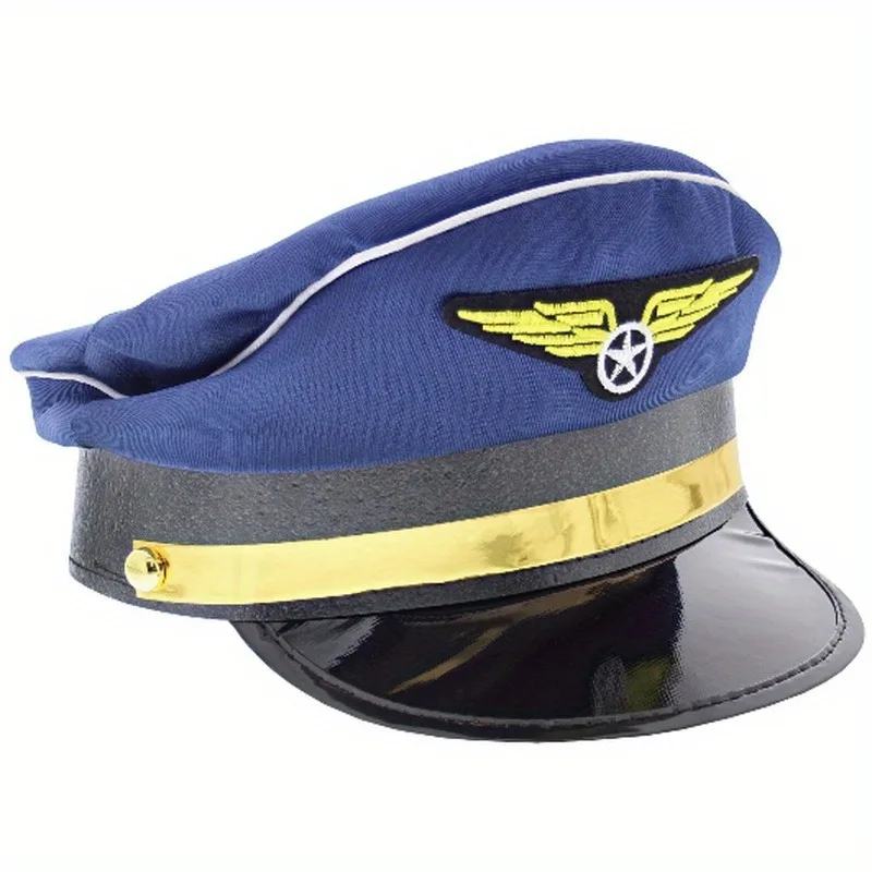 PESENAR Pilot Cap Pilot Costume Accessory for Adults and Teens Captain Halloween Party Cosplay Supplies