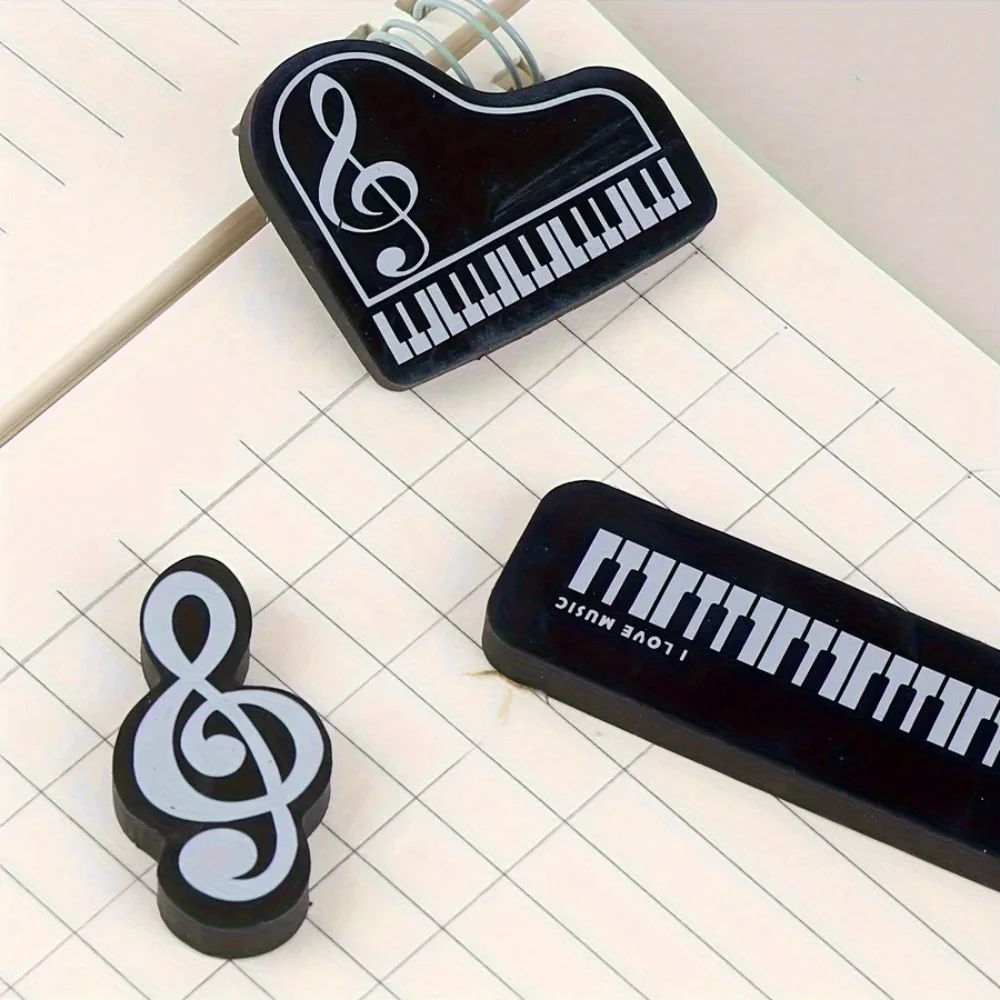 16/18/20 Pcs Piano Note Shape Erasers Music Stationery Center Piano Store Gift Treble Eraser for School Office Stationery Gifts
